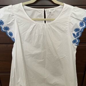 JCrew cute summer bohemian style blouse with sleeve detail